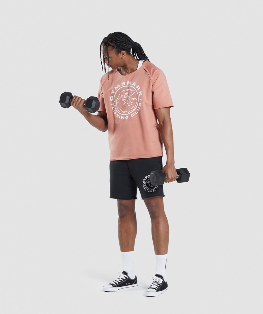 Pink Men's Gymshark Legacy Rag Top T-Shirts | USA-40182