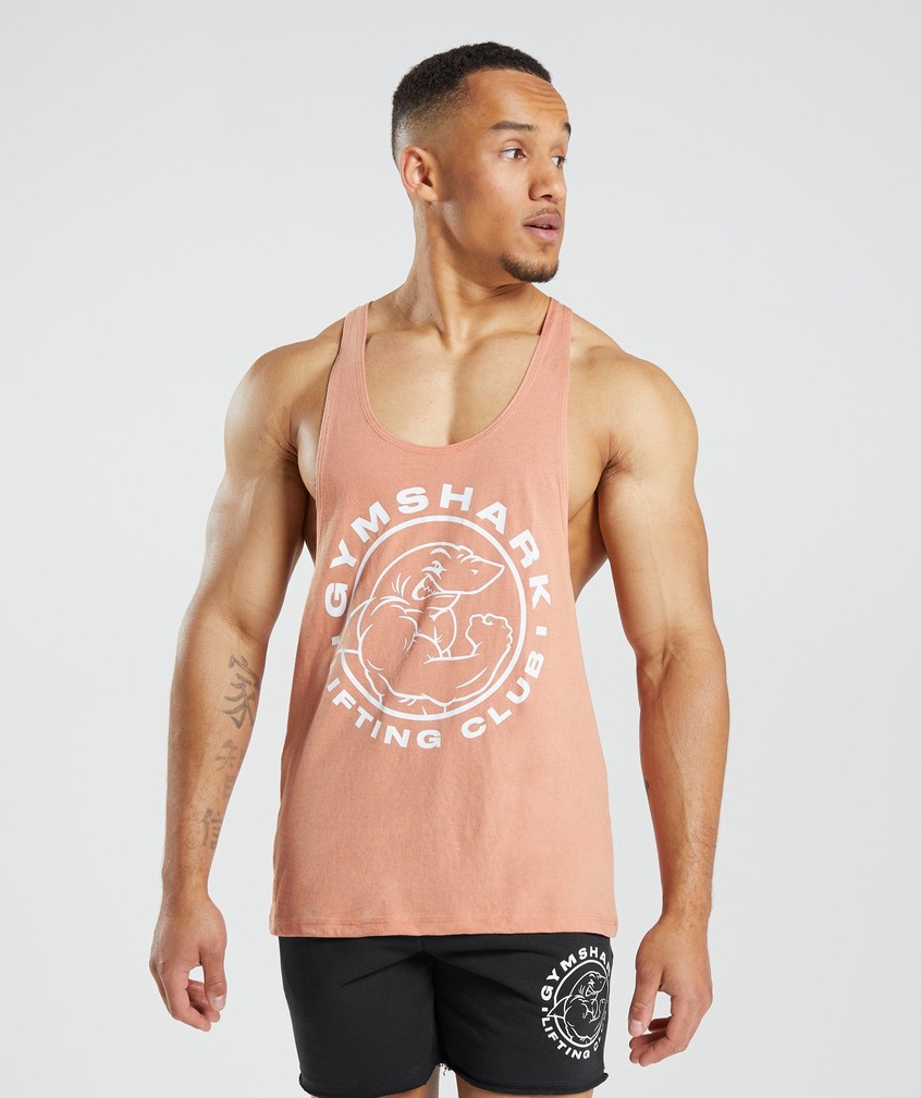 Pink Men's Gymshark Legacy Stringer | USA-06185