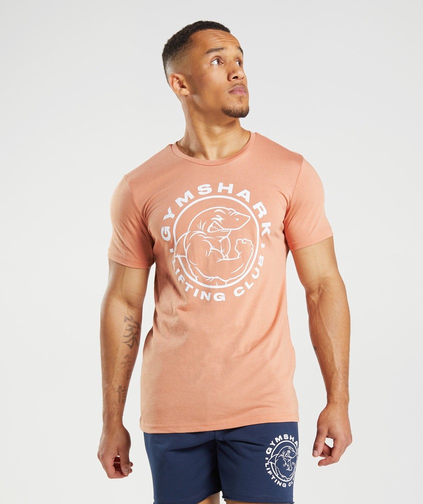 Pink Men's Gymshark Legacy T-Shirts | USA-72645