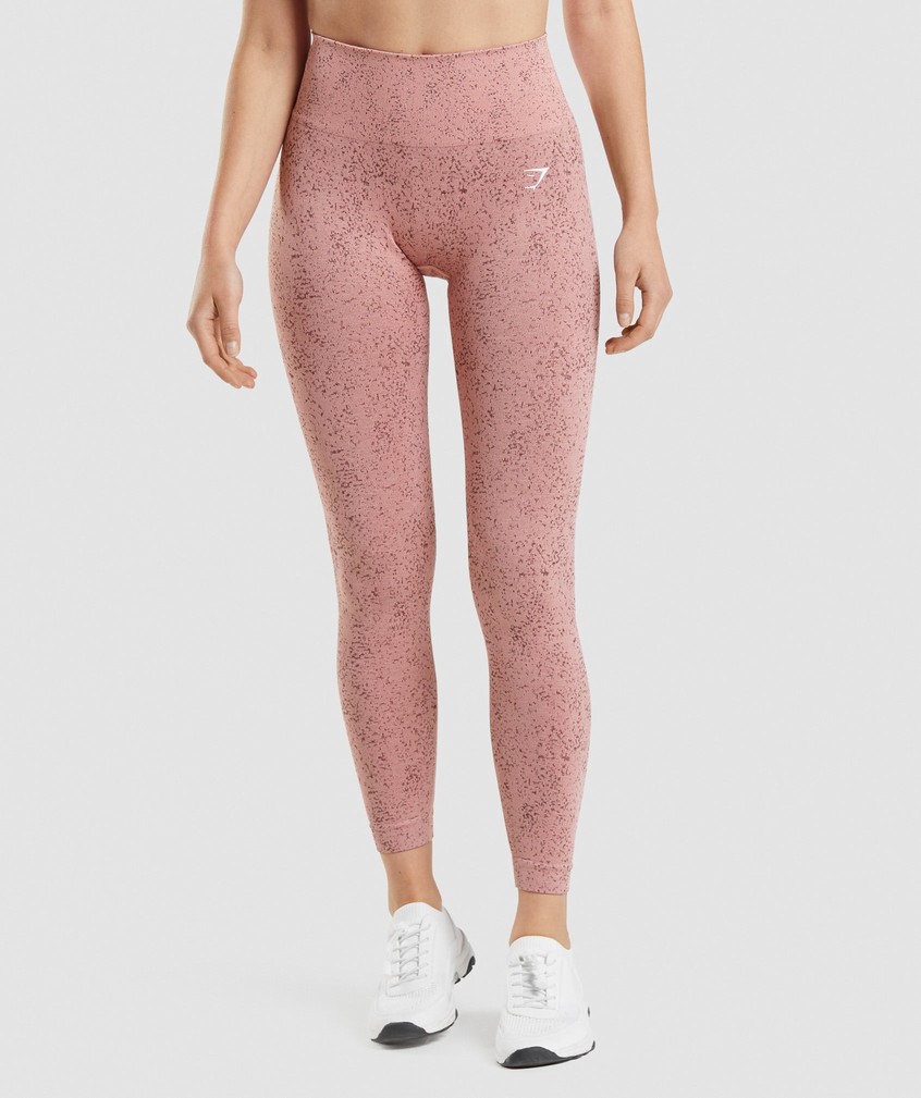 Pink Women's Gymshark Adapt Fleck Seamless Leggings | USA-85970