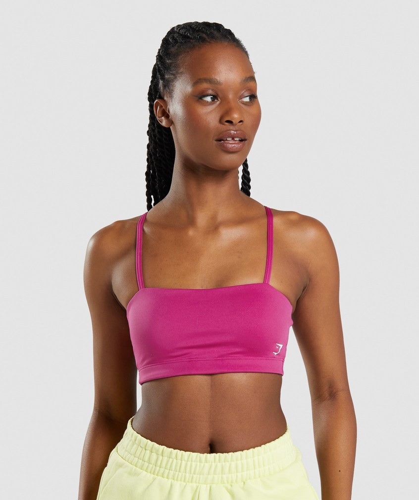 Pink Women's Gymshark Bandeau Sports Bra | USA-24870