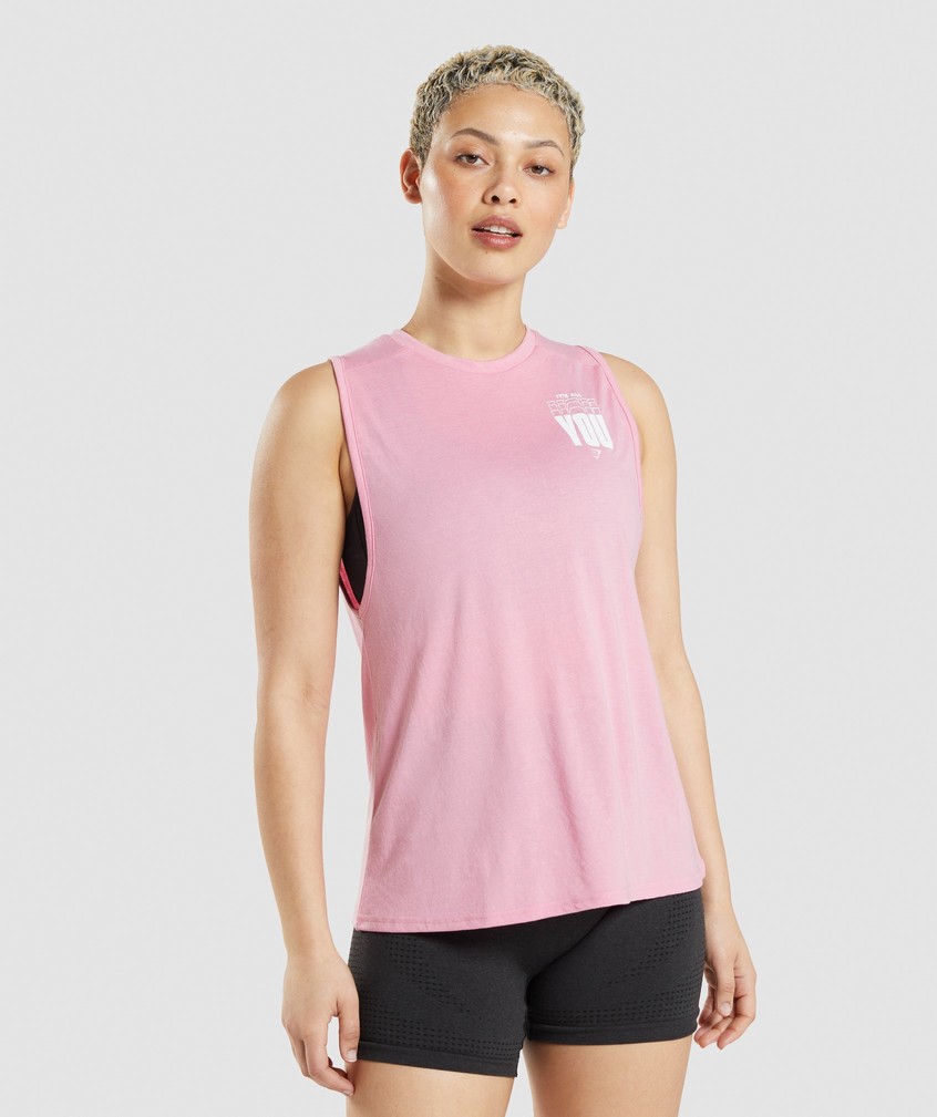 Pink Women's Gymshark Its All You Drop Arm Tank | USA-26873