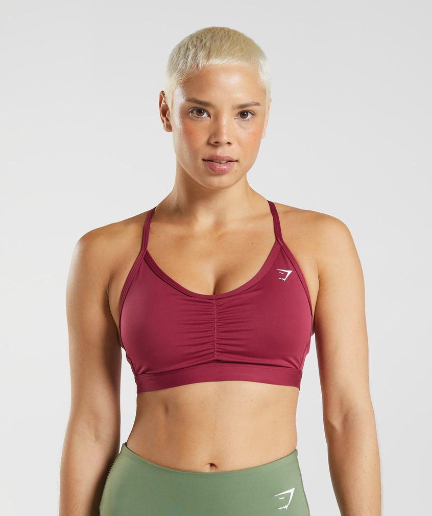 Pink Women's Gymshark Ruched Sports Bra | USA-05493