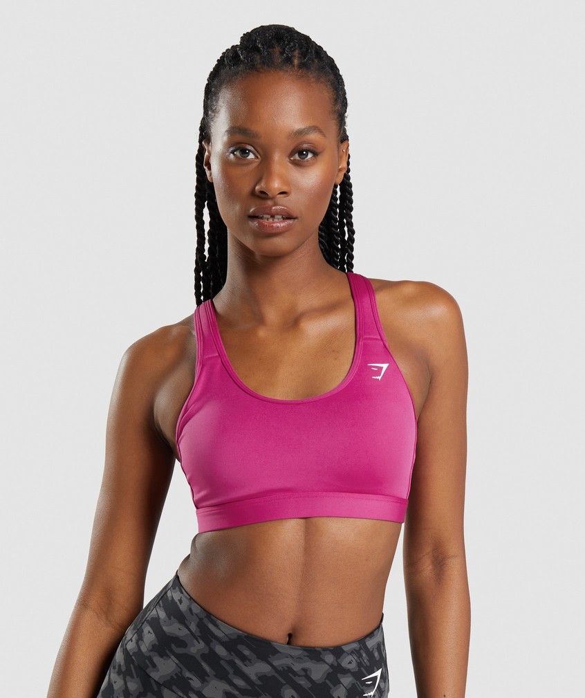 Pink Women's Gymshark Scoop Neck Sports Bra | USA-41906