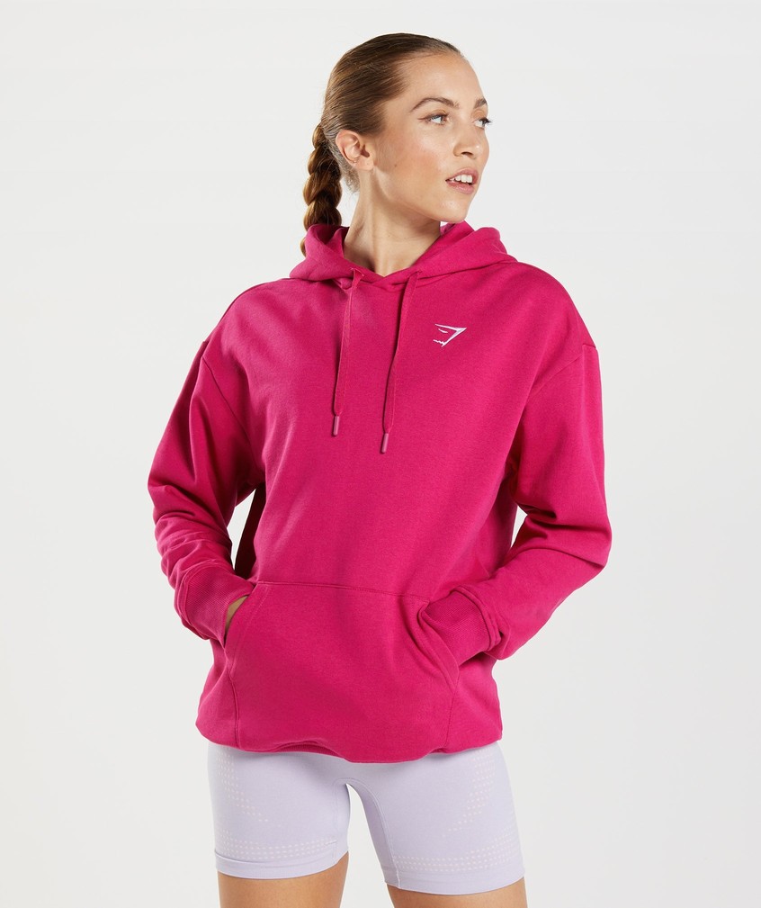 Pink Women's Gymshark Training Oversized Hoodie | USA-45261