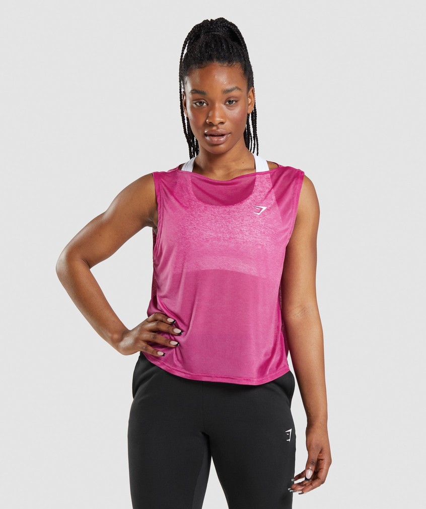 Pink Women's Gymshark Training Oversized Tank | USA-95713