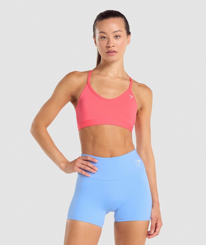 Pink Women's Gymshark V Neck Sports Bra | USA-38762