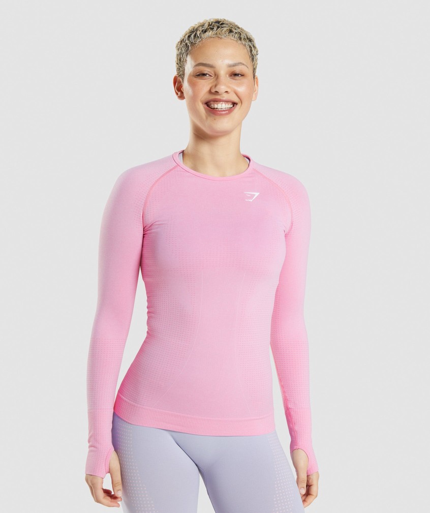 Pink Women's Gymshark Vital Seamless 2.0 Long Sleeve Top T-Shirts | USA-31506