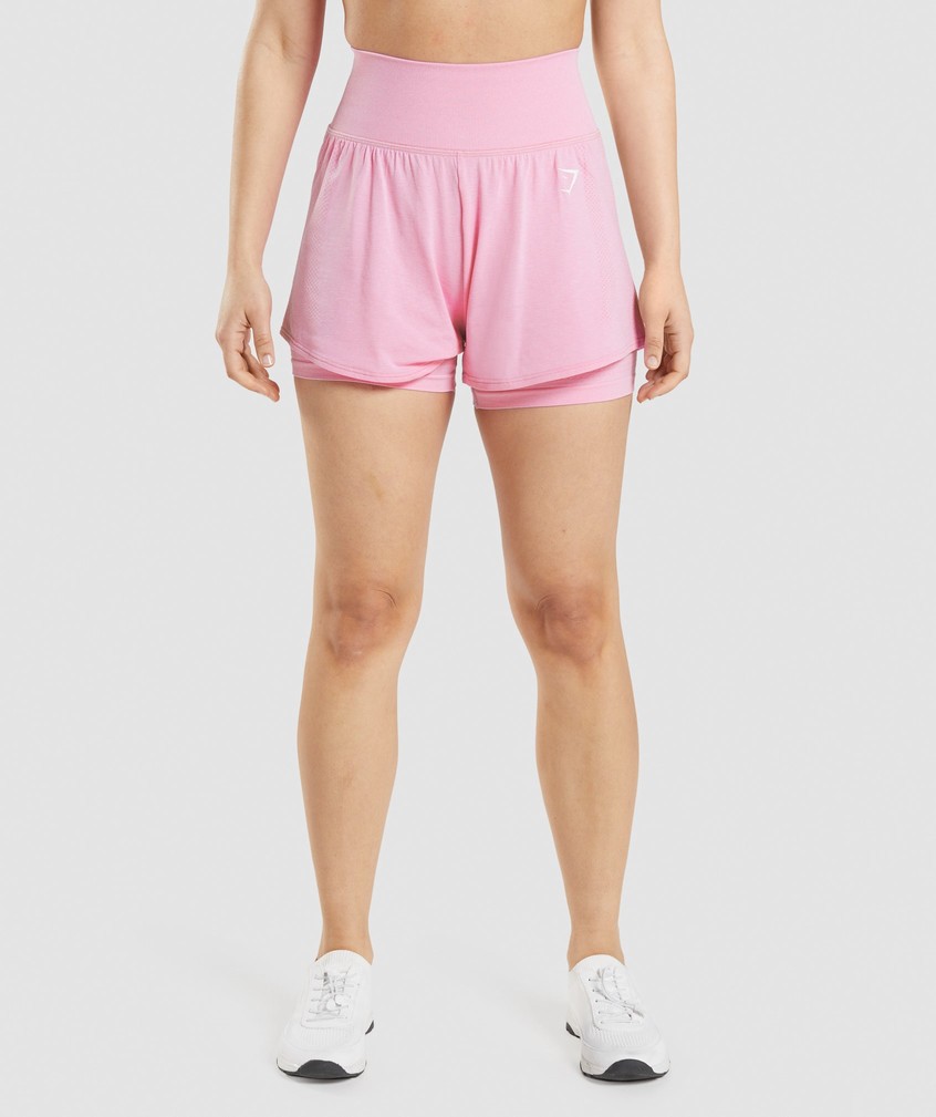 Pink Women's Gymshark Vital Seamless 2.0 2-in-1 Shorts | USA-49631