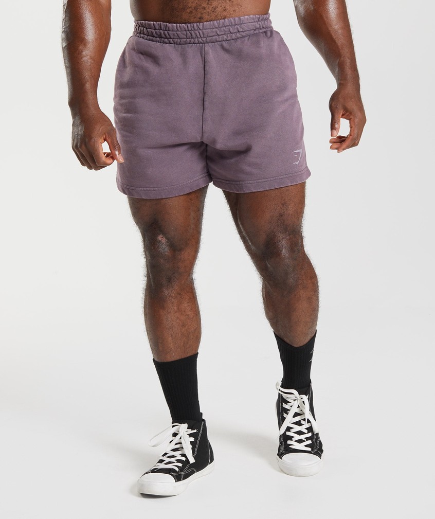 Purple Men's Gymshark Power Washed 5" Shorts | USA-19846