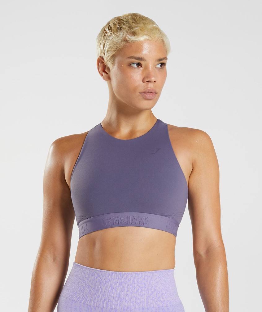 Purple Women's Gymshark 315 Performance High Neck Sports Bra | USA-78520