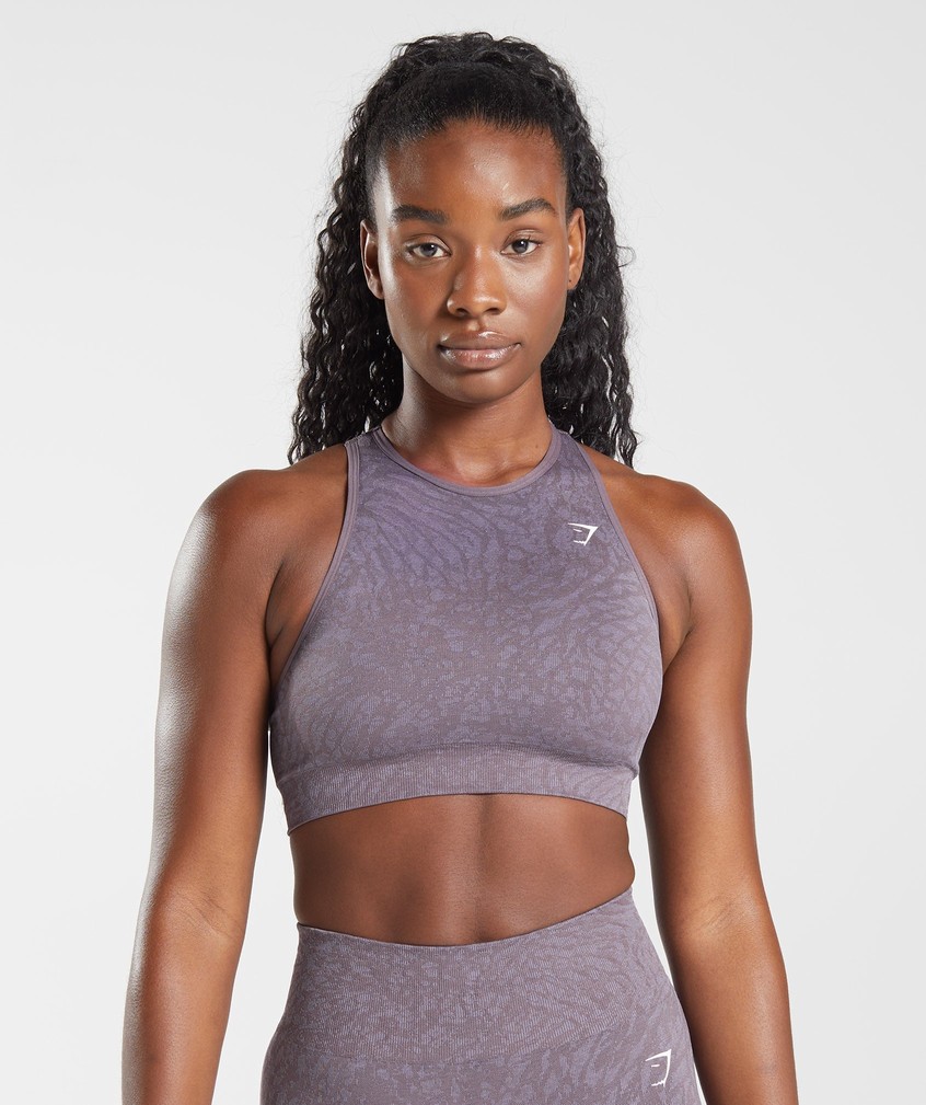 Purple Women's Gymshark Adapt Animal Seamless Sports Bra | USA-86492