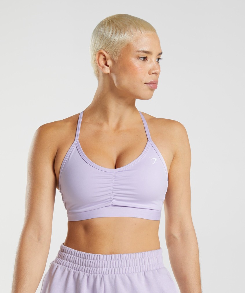 Purple Women's Gymshark Ruched Sports Bra | USA-91657