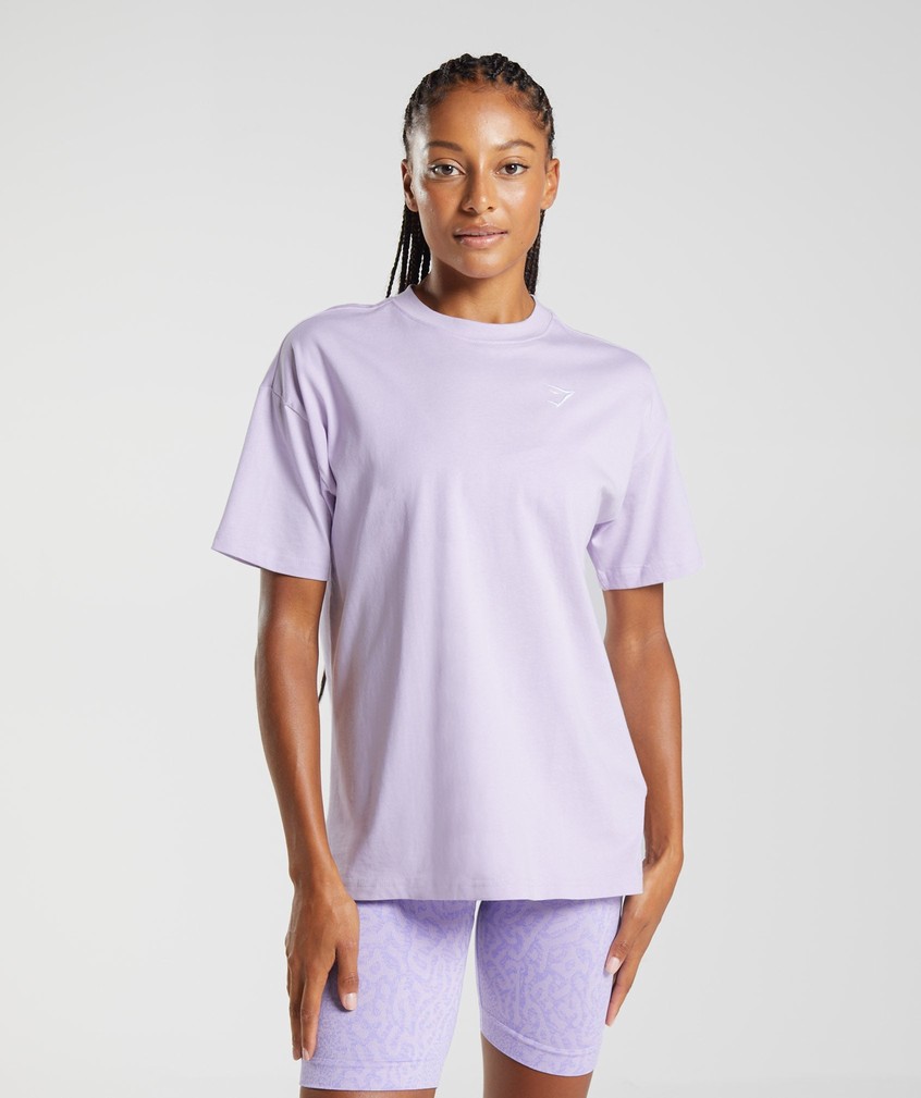 Purple Women's Gymshark Training Oversized T-Shirts | USA-85064