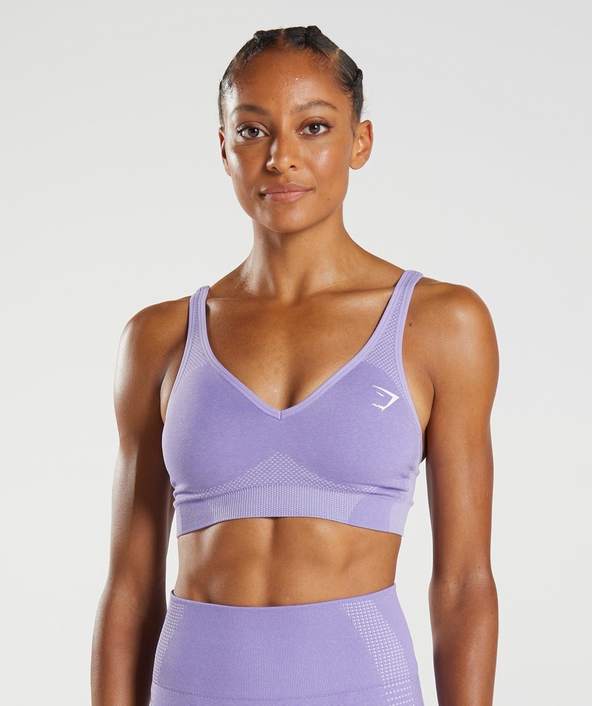 Purple Women's Gymshark Vital Seamless 2.0 V Neck Sports Bra | USA-20471