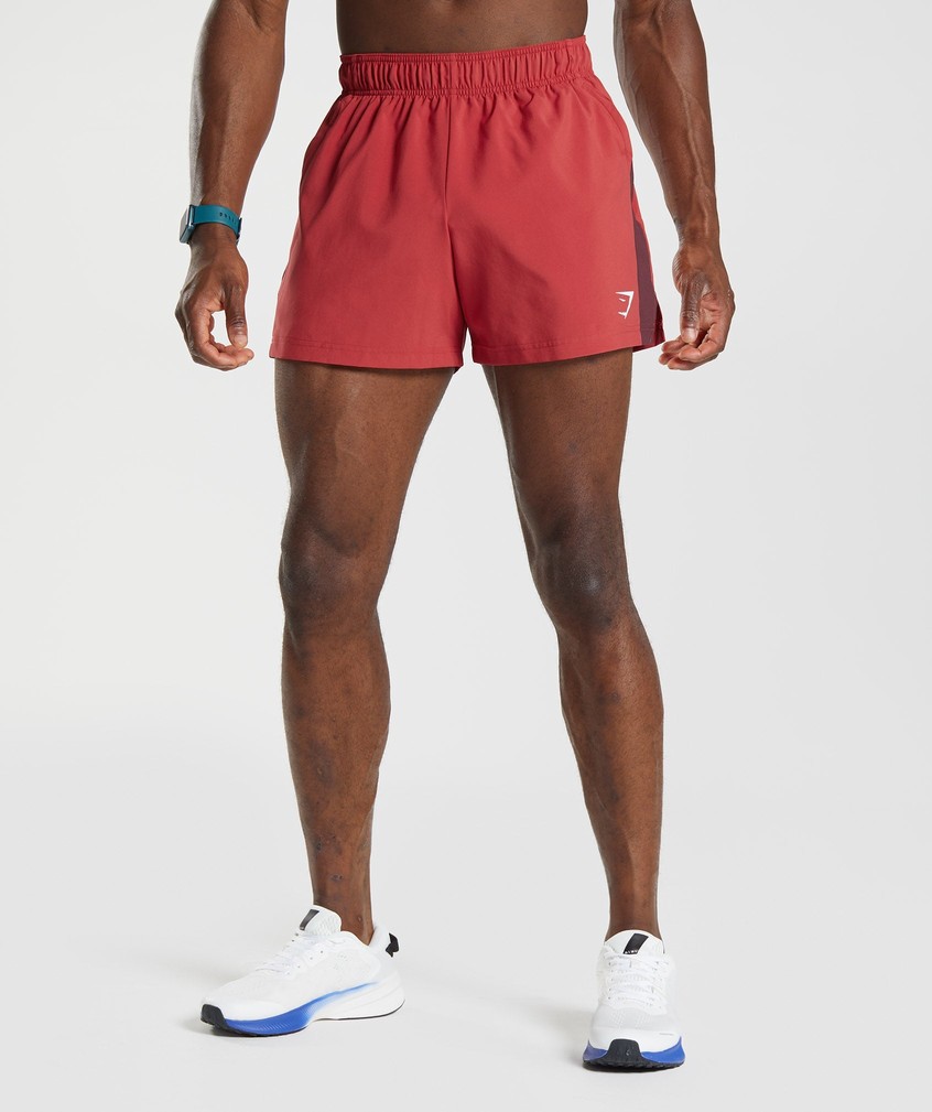 Red / Burgundy Men's Gymshark Sport 5" Shorts | USA-01748