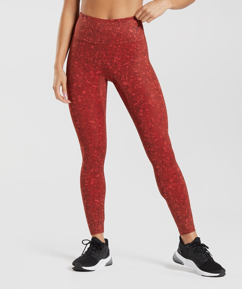 Red Women's Gymshark Mineral Print Leggings | USA-21478