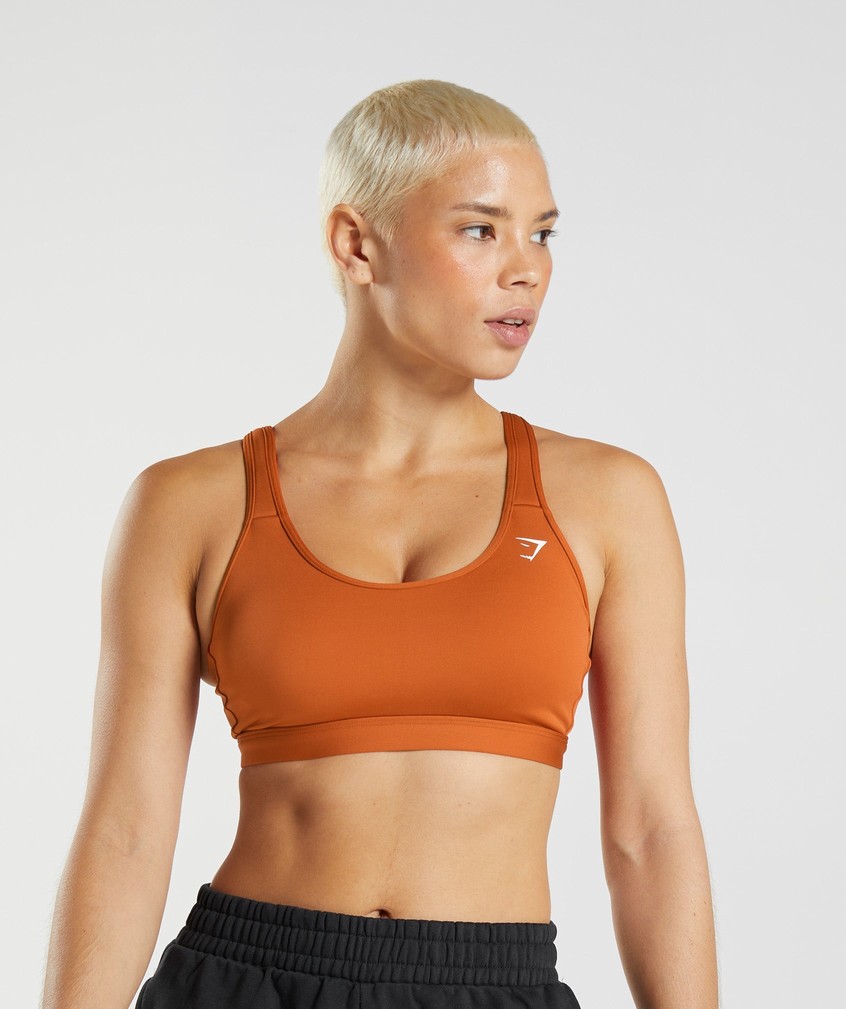 Red Women's Gymshark Scoop Neck Sports Bra | USA-95680