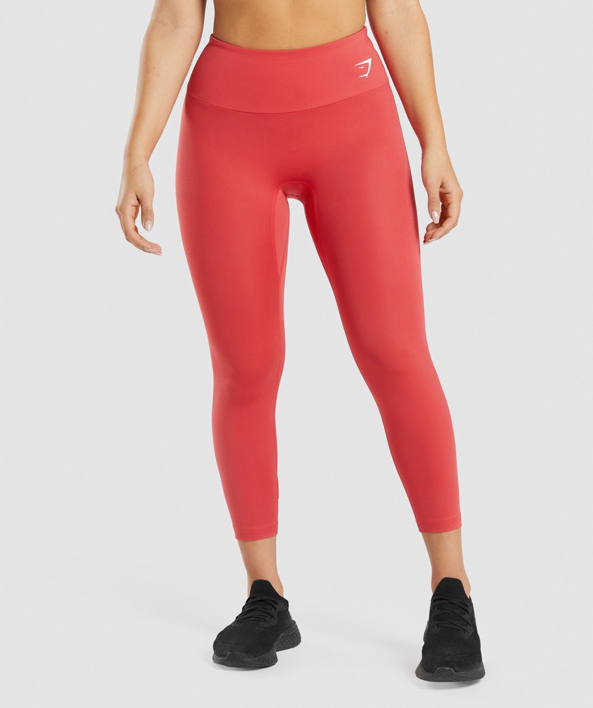 Red Women's Gymshark Training 7/8 Leggings | USA-96158