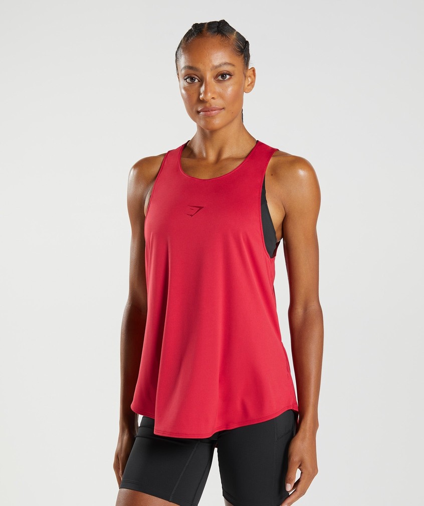 Red Women's Gymshark Training Brandmark Tank | USA-20943