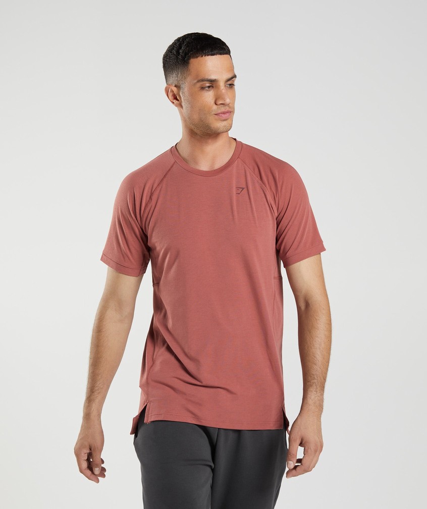 Rose Brown Men's Gymshark Studio T-Shirts | USA-57062