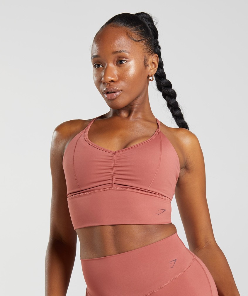 Rose Brown Women's Gymshark Elevate Longline Sports Bra | USA-69835