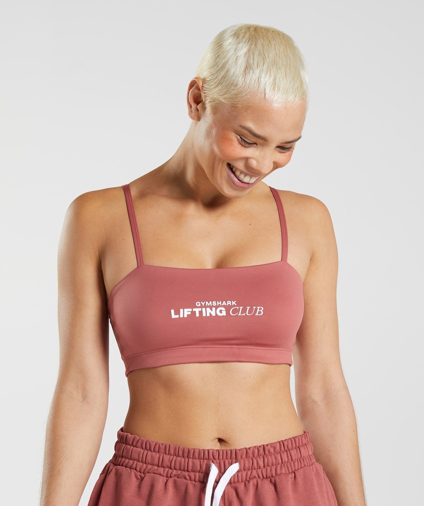 Rose Brown Women's Gymshark Social Club Bandeau Bra | USA-43920