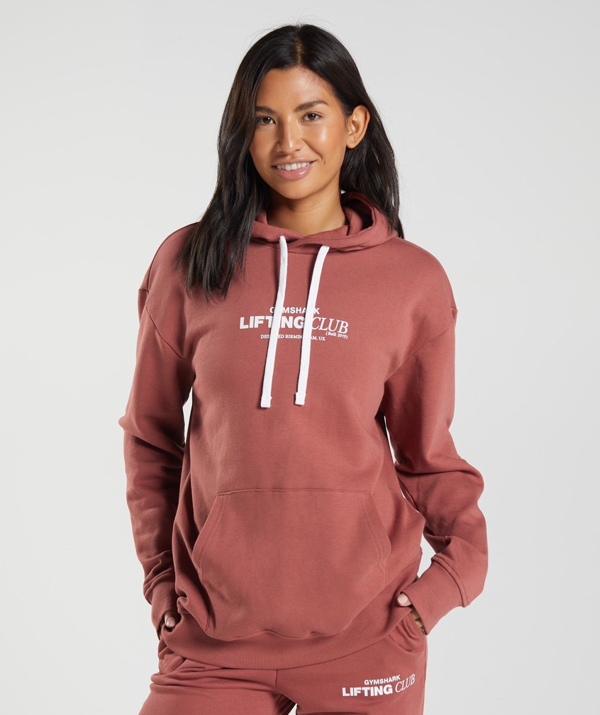 Rose Brown Women's Gymshark Social Club Oversized Hoodie | USA-89560