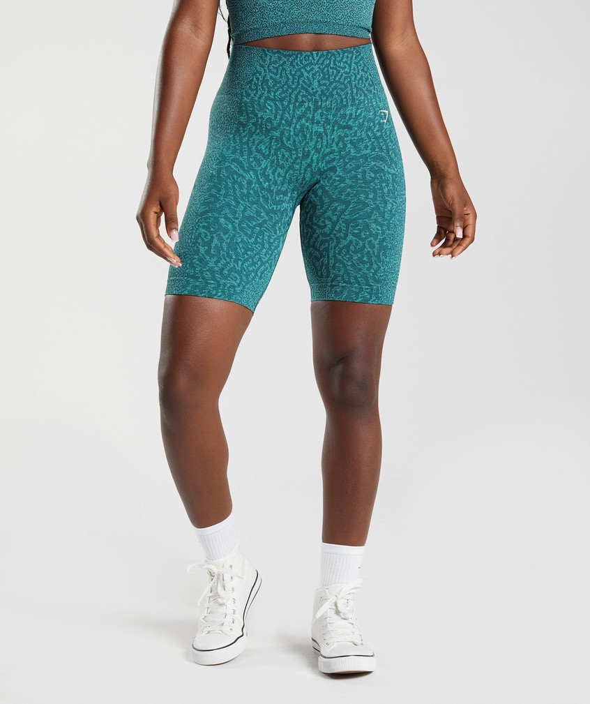 Turquoise Women's Gymshark Adapt Animal Seamless Cycling Shorts | USA-07683