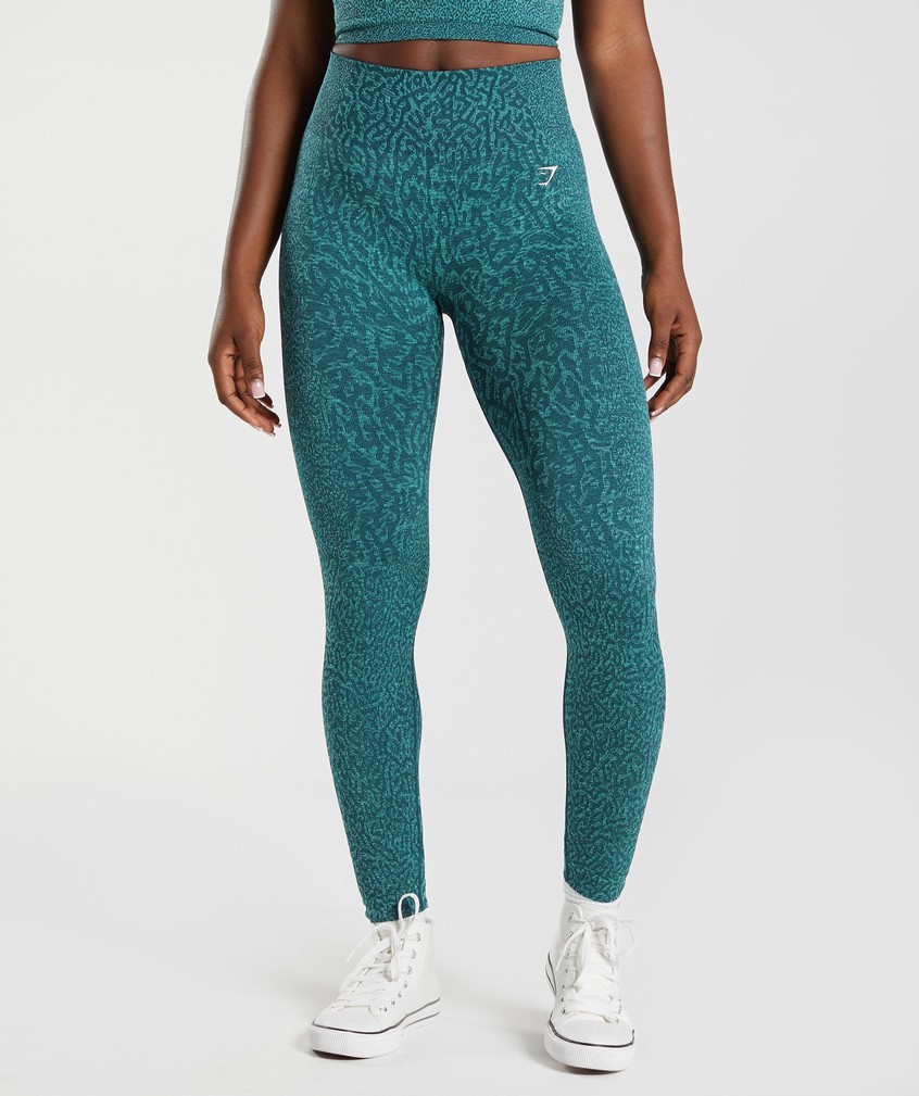 Turquoise Women's Gymshark Adapt Animal Seamless Leggings | USA-16398