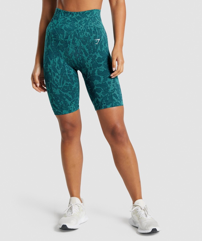 Turquoise Women's Gymshark Adapt Animal Seamless Cycling Shorts | USA-65182