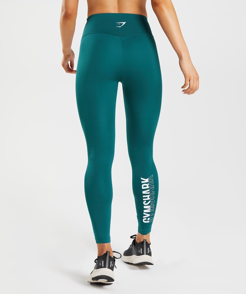 Turquoise Women's Gymshark Fraction Leggings | USA-49837