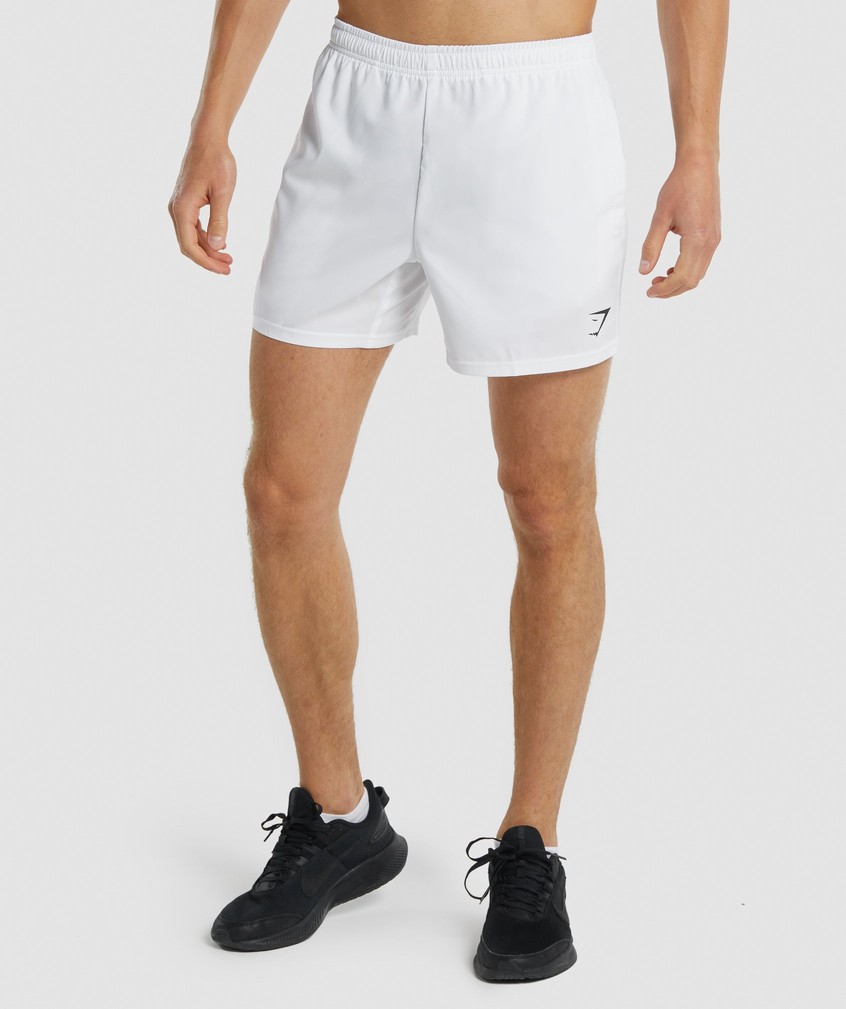 White Men's Gymshark Arrival 5" Shorts | USA-68152