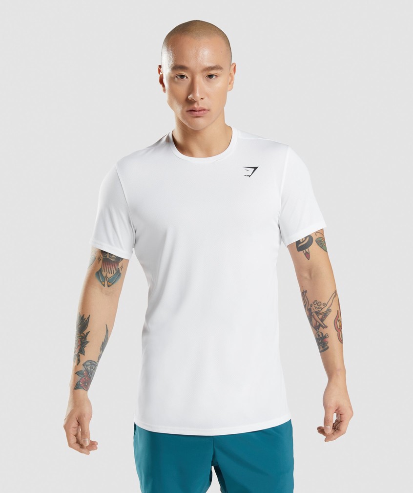 White Men's Gymshark Arrival T-Shirts | USA-63518