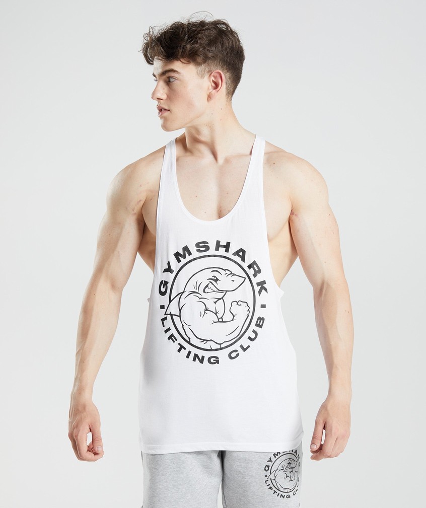 White Men's Gymshark Legacy Stringer | USA-35794