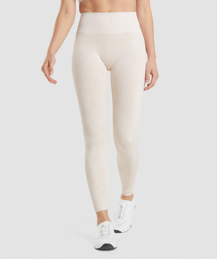 White Women's Gymshark Adapt Fleck Seamless Leggings | USA-90412