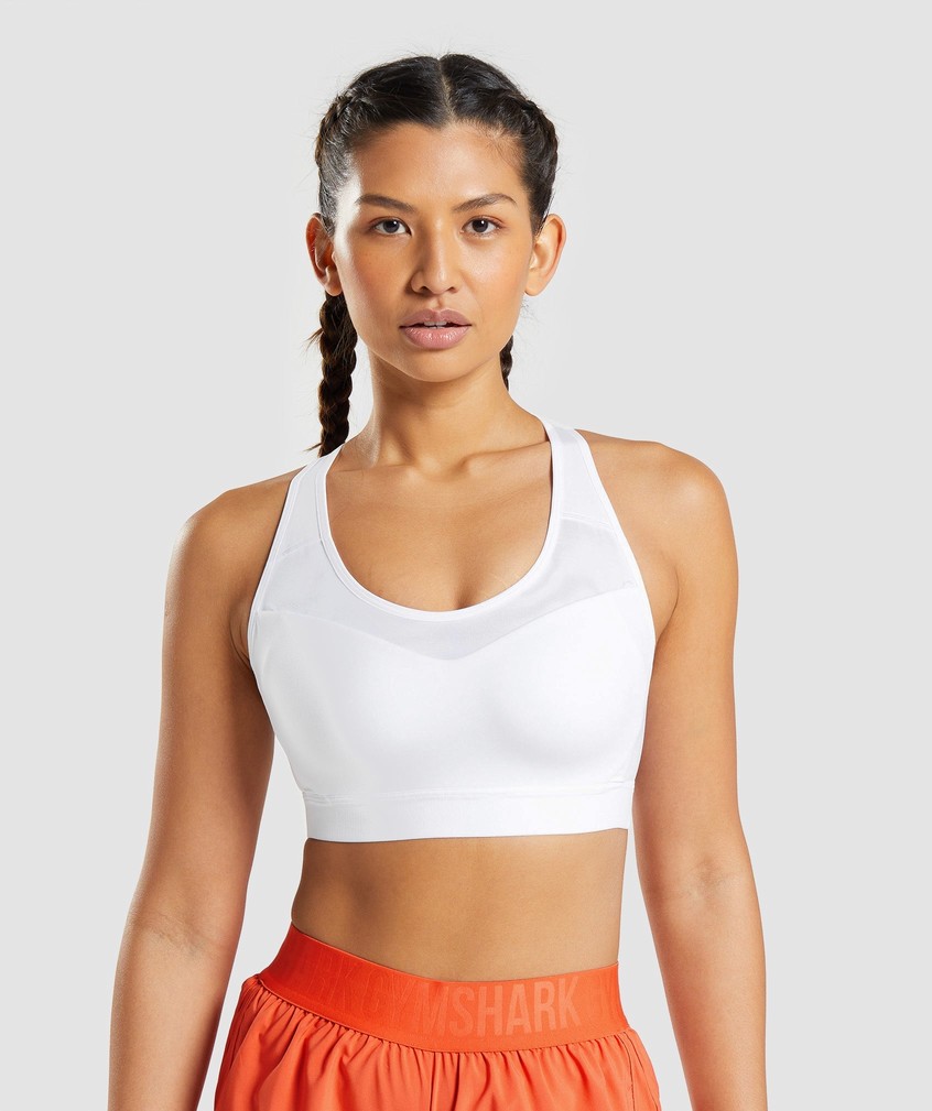 White Women's Gymshark Open Back Sports Bra | USA-52630