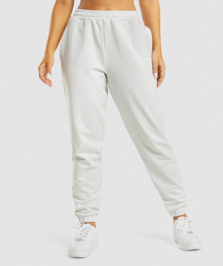 White Women's Gymshark Rest Day Sweats Joggers | USA-40687