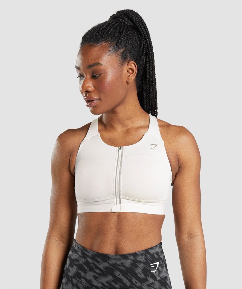 White Women's Gymshark Speed Sports Bra | USA-83056