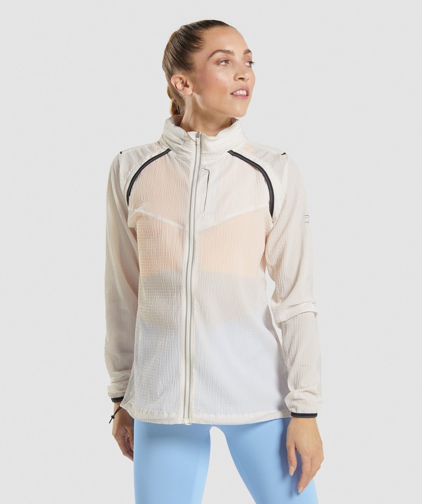 White Women's Gymshark Speed Windbreaker Jackets | USA-82534