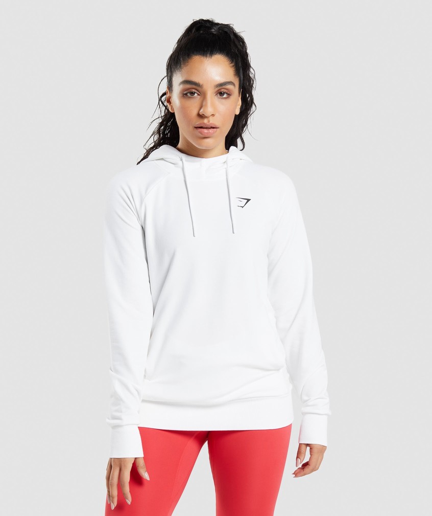 White Women's Gymshark Training Hoodie | USA-59014