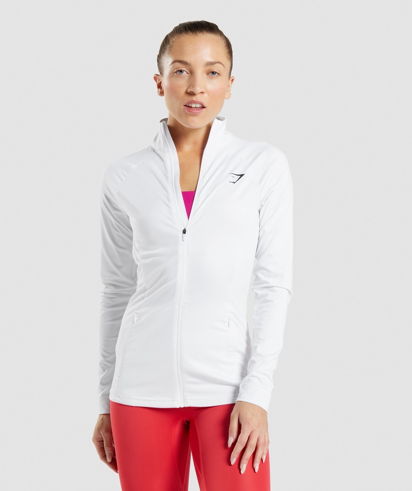 White Women's Gymshark Training Jackets | USA-27159