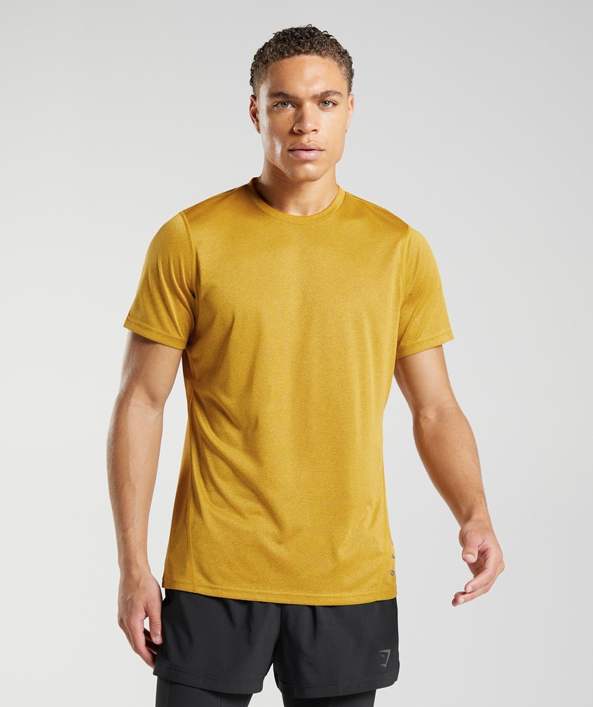 Yellow / Black Men's Gymshark Sport T-Shirts | USA-19057