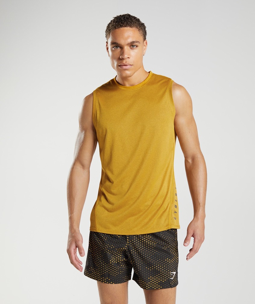 Yellow / Black Men's Gymshark Sport Tank | USA-02379