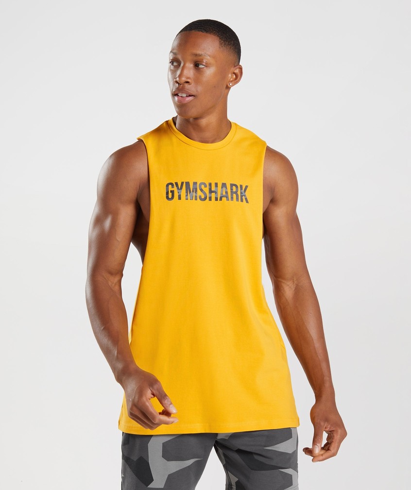 Yellow Men's Gymshark Apollo Infill Drop Arm Tank | USA-89103