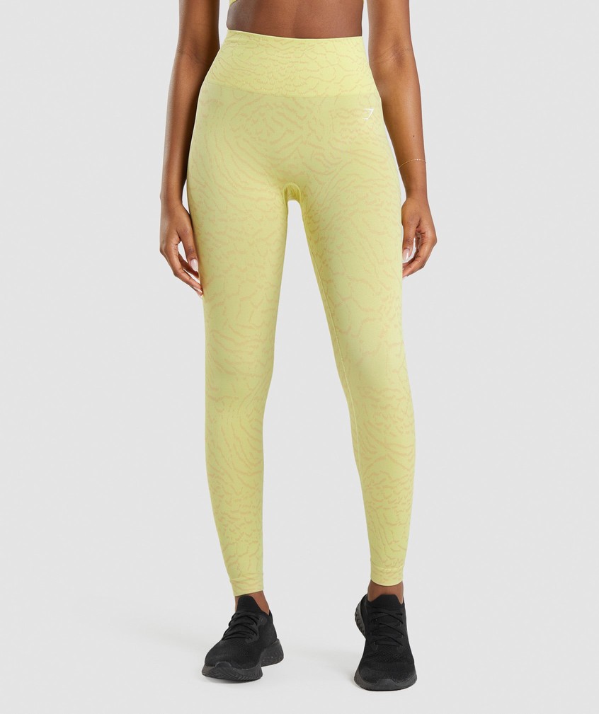 Yellow Women's Gymshark Adapt Animal Seamless Leggings | USA-19067