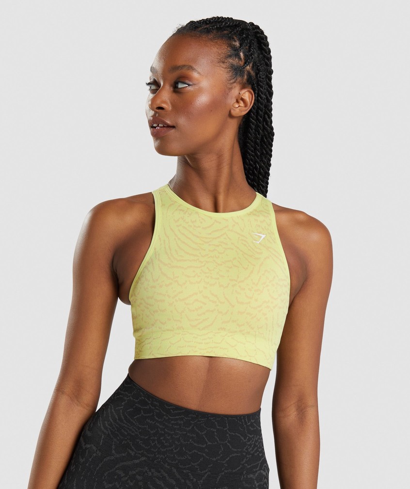 Yellow Women's Gymshark Adapt Animal Seamless Sports Bra | USA-53268