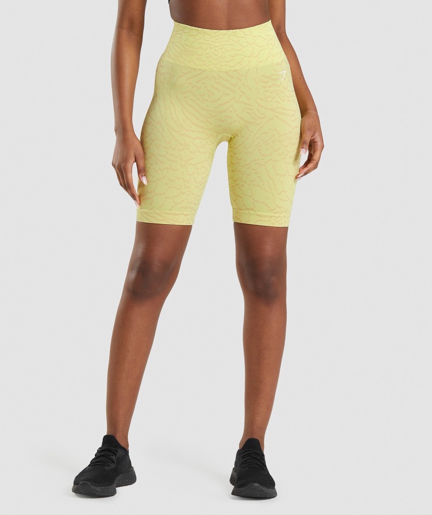 Yellow Women's Gymshark Adapt Animal Seamless Cycling Shorts | USA-76531