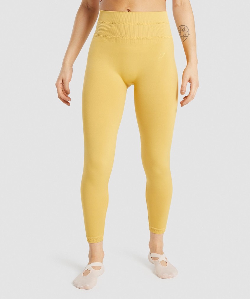 Yellow Women's Gymshark Studio Leggings | USA-14962