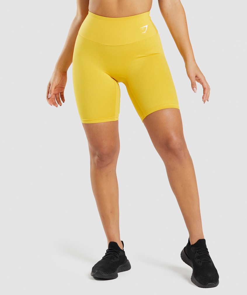 Yellow Women's Gymshark Training Cycling Shorts | USA-16549